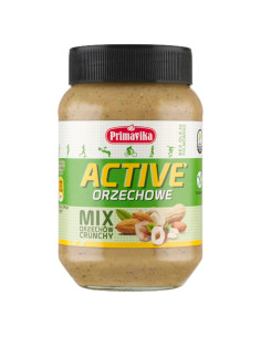 KREM ORZECHOWY CRUNCHY MIX (4 ORZECHY) SOLONY BEZGLUTENOWY 470 g - PRIMAVIKA