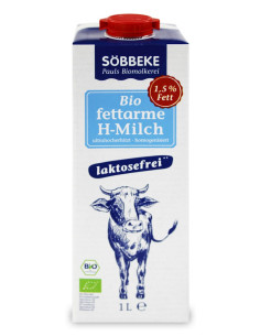 MLEKO BEZ LAKTOZY (1,5 % TŁUSZCZU) BIO 1 L - SOBBEKE