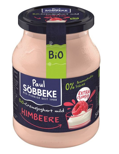 JOGURT KREMOWY MALINOWY BIO 500 g (SŁOIK) - SOBBEKE