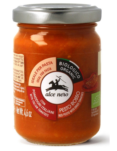PESTO CZERWONE Z SUSZONYCH POMIDORÓW BIO 130 g - ALCE NERO