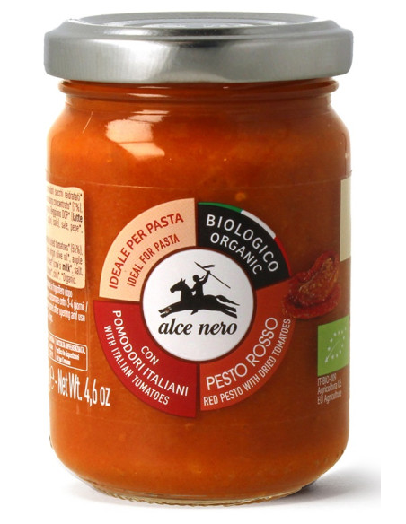 PESTO CZERWONE Z SUSZONYCH POMIDORÓW BIO 130 g - ALCE NERO