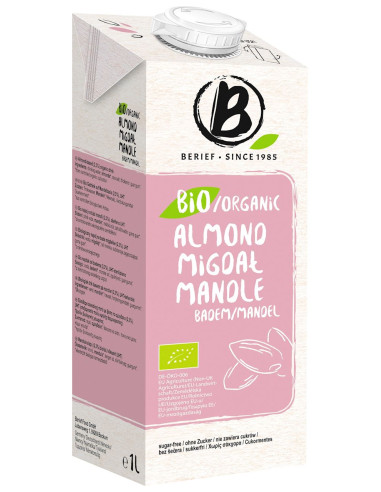 NAPÓJ MIGDAŁOWY BEZ CUKRU BEZGLUTENOWY BIO 1 L - BERIEF