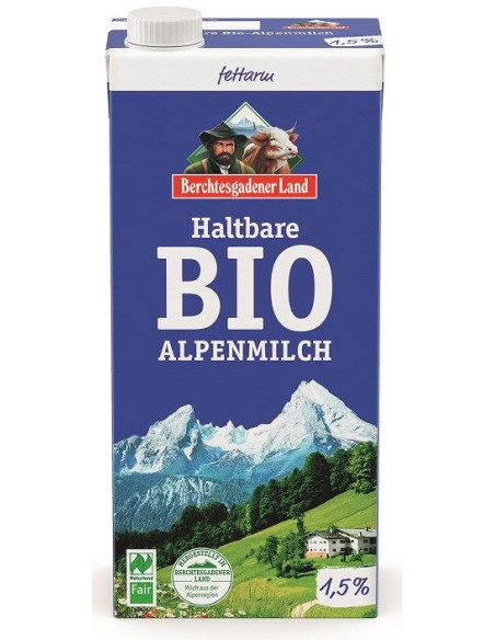 MLEKO ALPEJSKIE UHT (min. 1,5 % TŁUSZCZU) BIO 1 L - BERCHTESGADENER LAND