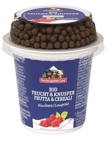 JOGURT MALINOWY Z KULKAMI CZEKOLADOWYMI BIO 150 g - BERCHTESGADENER LAND
