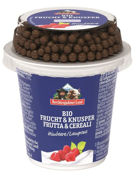 JOGURT MALINOWY Z KULKAMI CZEKOLADOWYMI BIO 150 g - BERCHTESGADENER LAND