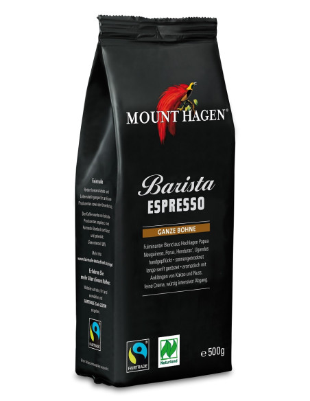 KAWA ZIARNISTA ARABICA/ROBUSTA BARISTA ESPRESSO FAIR TRADE BIO 500 g - MOUNT HAGEN