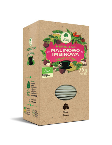 HERBATKA MALINOWO - IMBIROWA BIO (25 x 3 g) 75 g - DARY NATURY