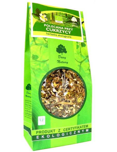 HERBATKA POLECANA PRZY CUKRZYCY BIO 150 g - DARY NATURY