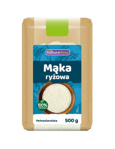 MĄKA RYŻOWA PEŁNOZIARNISTA BEZGLUTENOWA 500 g - NATURAVENA