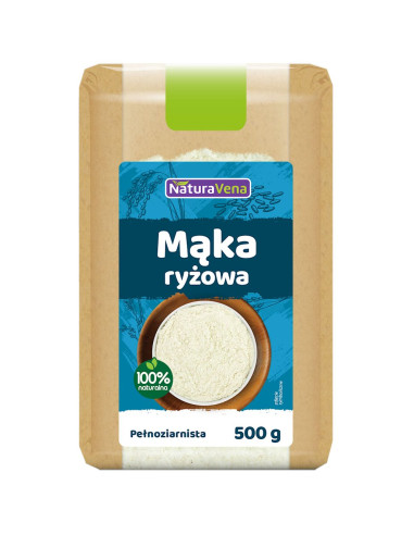 MĄKA RYŻOWA PEŁNOZIARNISTA BEZGLUTENOWA 500 g - NATURAVENA