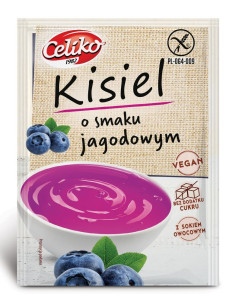 KISIEL O SMAKU JAGODOWYM BEZ DODATKU CUKRÓW BEZGLUTENOWY 40 g - CELIKO