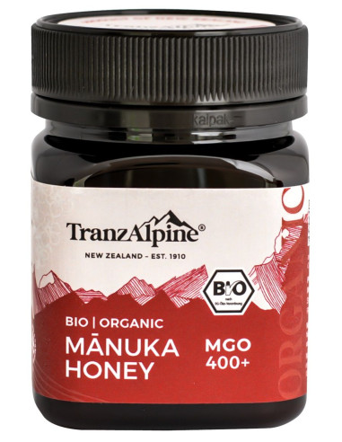 MIÓD MANUKA MGO 400+ BIO 250 g - TRANZALPINE