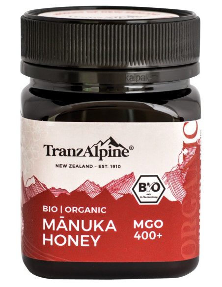 MIÓD MANUKA MGO 400+ BIO 250 g - TRANZALPINE