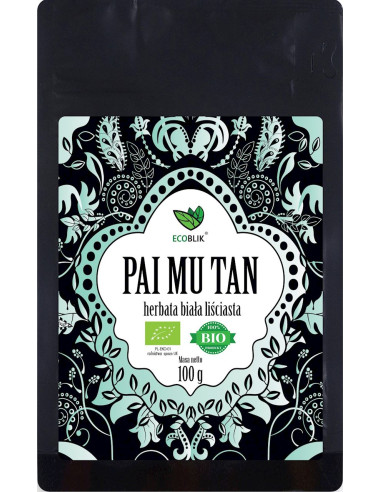 HERBATA BIAŁA LIŚCIASTA PAI MU TAN BIO 100 g - ECOBLIK