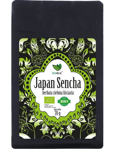 HERBATA ZIELONA LIŚCIASTA SENCHA JAPOŃSKA BIO 70 g - ECOBLIK