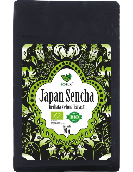 HERBATA ZIELONA LIŚCIASTA SENCHA JAPOŃSKA BIO 70 g - ECOBLIK