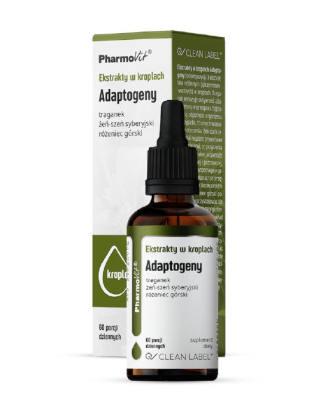 EKSTRAKTY W KROPLACH ADAPTOGENY BEZGLUTENOWE 30 ml - PHARMOVIT (CLEAN LABEL)