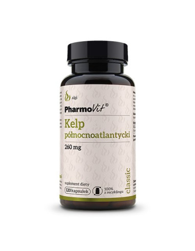 KELP PÓŁNOCNOATLANTYCKI (260 mg) BEZGLUTENOWY 120 KAPSUŁEK - PHARMOVIT (CLASSIC)