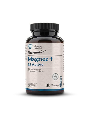 MAGNEZ + WITAMINA B6 ACTIV BEZGLUTENOWY 120 KAPSUŁEK - PHARMOVIT (CLASSIC)