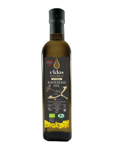 OLEJ RZEPAKOWY DO GOTOWANIA I SMAŻENIA TŁOCZONY NA ZIMNO OMEGA-3 BIO 500 ml - EKKO