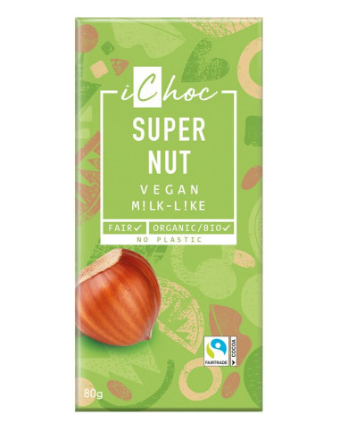 TABLICZKA KAKAOWA Z ORZECHAMI LASKOWYMI FAIR TRADE BIO 80 g - ICHOC (VIVANI)