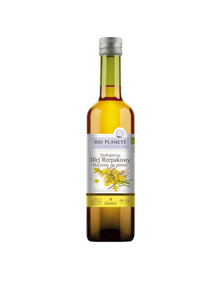 OLEJ RZEPAKOWY TŁOCZONY NA ZIMNO OMEGA-3 BIO 500 ml - BIO PLANETE