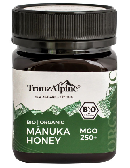 MIÓD MANUKA MGO 250+ BIO 250 g - TRANZALPINE