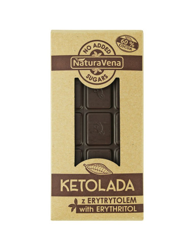 CZEKOLADA GORZKA 60 % KETOLADA 100 g - NATURAVENA