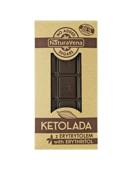CZEKOLADA GORZKA 60 % KETOLADA 100 g - NATURAVENA