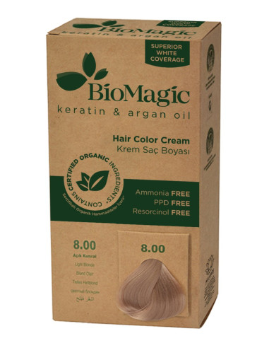 FARBA DO WŁOSÓW JASNY BLOND (8.00) 250 g - BIOMAGIC