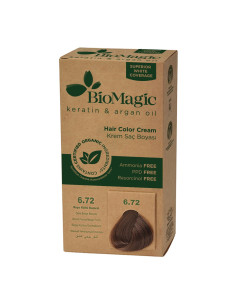 FARBA DO WŁOSÓW CIEMNY BEŻOWY BLOND (6.72) 250 g - BIOMAGIC