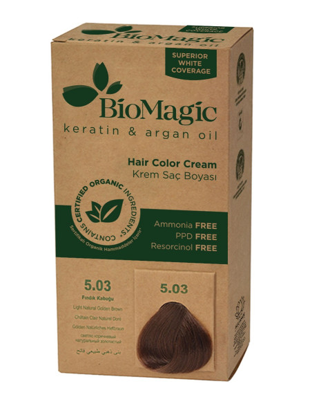 FARBA DO WŁOSÓW JASNY ZŁOTY BRĄZ (5.03) 250 g - BIOMAGIC