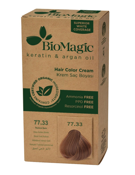 FARBA DO WŁOSÓW GŁĘBOKI ZŁOTY BLOND (77.33) 250 g - BIOMAGIC