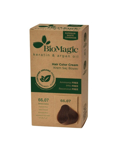 FARBA DO WŁOSÓW CZEKOLADOWY BRĄZ (66.07) 250 g - BIOMAGIC