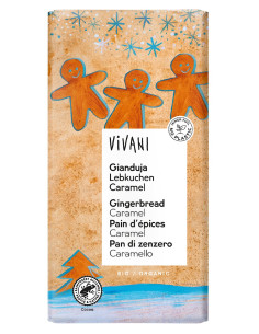 CZEKOLADA GIANDUJA Z KAWAŁKAMI PIERNIKA I KARMELU BIO 100 g - VIVANI (PRODUKT SEZONOWY)