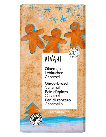 CZEKOLADA GIANDUJA Z KAWAŁKAMI PIERNIKA I KARMELU BIO 100 g - VIVANI (PRODUKT SEZONOWY)