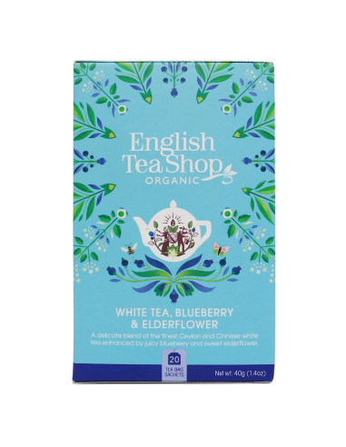 HERBATA BIAŁA Z CZARNYM BZEM I BORÓWKĄ BIO (20 x 2 g) 40 g - ENGLISH TEA SHOP ORGANIC