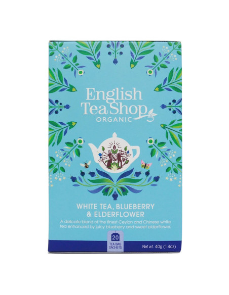 HERBATA BIAŁA Z CZARNYM BZEM I BORÓWKĄ BIO (20 x 2 g) 40 g - ENGLISH TEA SHOP ORGANIC