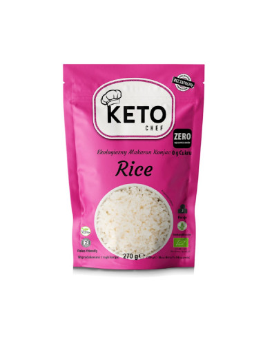 MAKARON (KONJAC) W KSZTAŁCIE RYŻU BEZGLUTENOWY BIO 270 g (200 g) - KETO CHEF