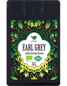 HERBATA ZIELONA LIŚCIASTA EARL GREY BIO 100 g - ECOBLIK