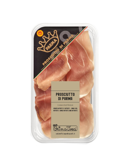 SZYNKA PARMEŃSKA DOJRZEWAJĄCA (PROSCIUTTO DI PARMA) PLASTRY BEZGLUTENOWA BIO 70 g - PRIMAVERA