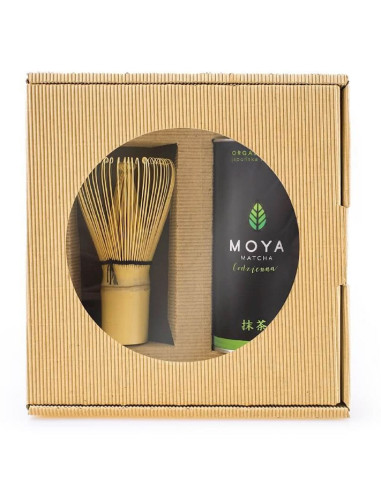 ZESTAW HERBATA ZIELONA MATCHA CODZIENNA JAPOŃSKA BIO 30 g & MIOTEŁKA BAMBUSOWA CHASEN - MOYA MATCHA