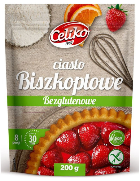 MIESZANKA DO WYPIEKU CIASTA BISZKOPTOWEGO BEZGLUTENOWA 200 g - CELIKO