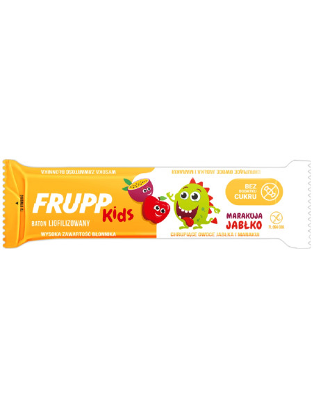 BATON DLA DZIECI LIOFILIZOWANY JABŁKO - MARAKUJA BEZGLUTENOWY  9 g - CELIKO (FRUPP KIDS)