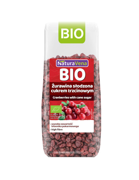 ŻURAWINA Z CUKREM TRZCINOWYM BIO 100 g - NATURAVENA