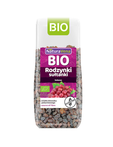 RODZYNKI SUŁTANKI BEZGLUTENOWE BIO 200 g - NATURAVENA
