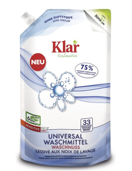 PŁYN DO PRANIA Z ORZECHÓW MYDLANYCH UNIWERSALNY SENSITIVE ECO 1,5 L (33 PRANIA) - KLAR