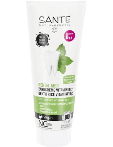 PASTA DO ZĘBÓW Z WITAMINĄ B12 I FLUOREM ECO 75 ml - SANTE