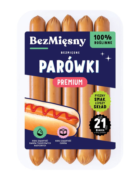PARÓWKI ROŚLINNE PREMIUM 160 g - BEZMIĘSNY