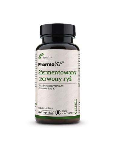 SFERMENTOWANY CZERWONY RYŻ EKSTRAKT BEZGLUTENOWY 120 KAPSUŁEK - PHARMOVIT (CLASSIC)